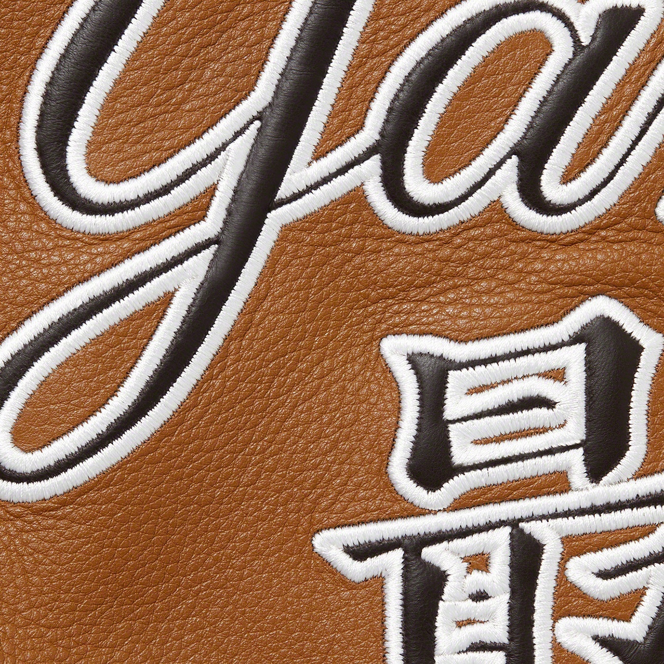 Supreme®/New York Yankees™ Kanji Leather Varsity Jacket view 11